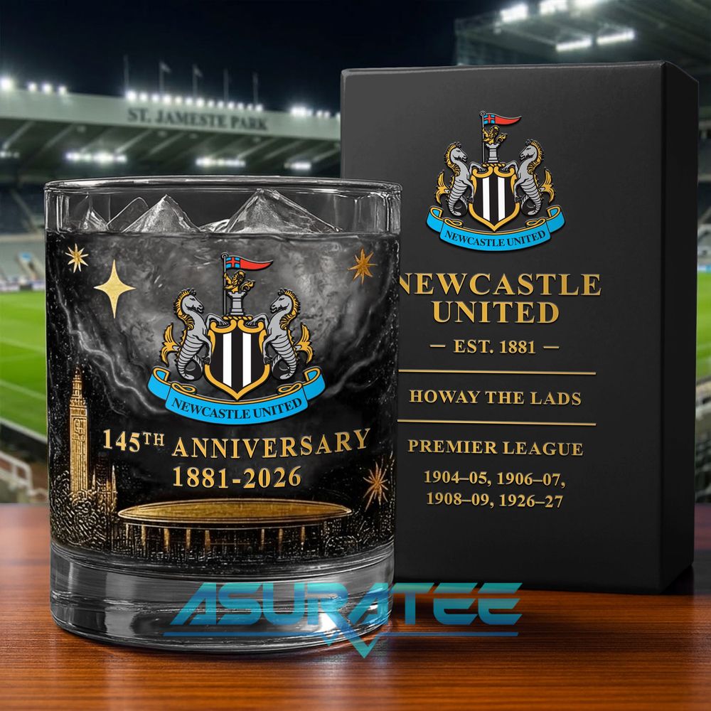 Newcastle United 145th Anniversary Commemorative Whiskey Glass