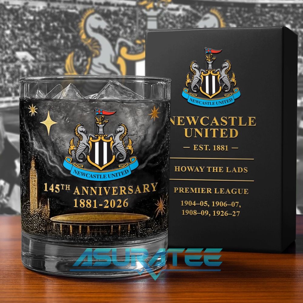 Newcastle United 145th Anniversary Commemorative Whiskey Glass