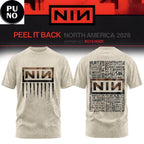 Nine Inch Nails Peel It Back Tour 2026 Beige Hoodie T-Shirt