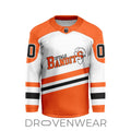 Nll Buffalo Bandits Personalized White V-shaped Hockey Jersey Design