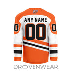 Nll Buffalo Bandits Personalized White V-shaped Hockey Jersey Design