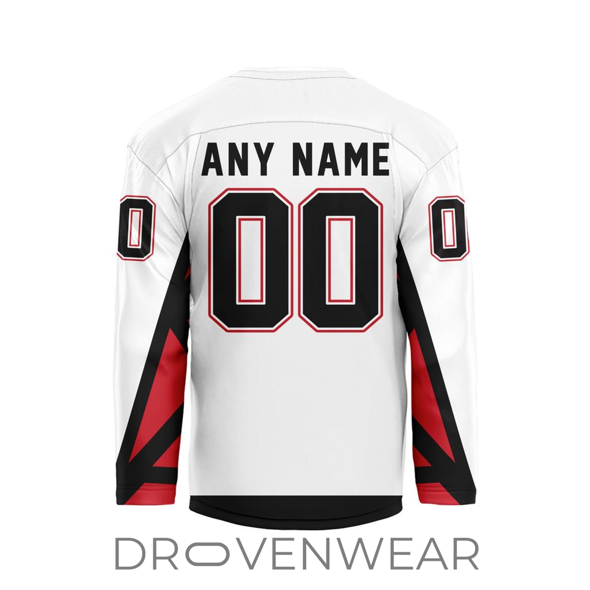 Nll Calgary Roughnecks Personalized White V-shaped Hockey Jersey Design