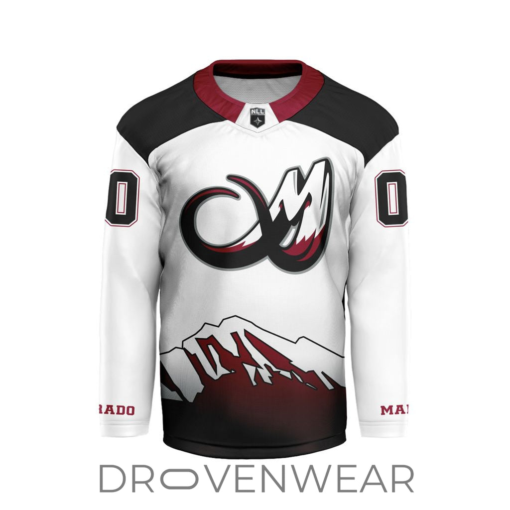 Nll Colorado Mammoth Personalized Black V-shaped Hockey Jersey Design