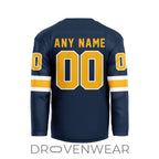 Nll Georgia Swarm Personalized Navy V-shaped Hockey Jersey Design