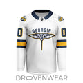 Nll Georgia Swarm Personalized White V-shaped Hockey Jersey Design