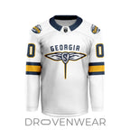 Nll Georgia Swarm Personalized White V-shaped Hockey Jersey Design