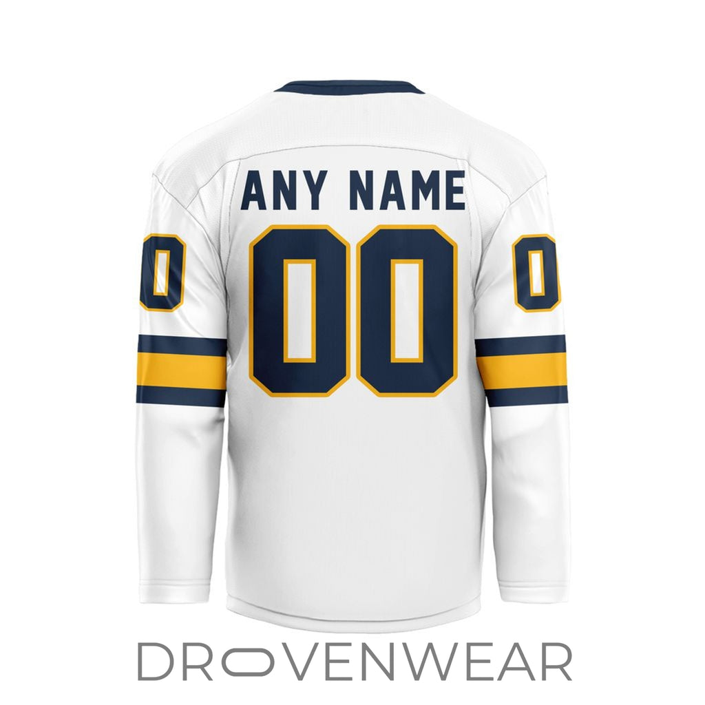 Nll Georgia Swarm Personalized White V-shaped Hockey Jersey Design