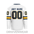 Nll Georgia Swarm Personalized White V-shaped Hockey Jersey Design