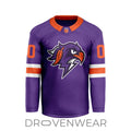 Nll Halifax Thunderbirds Personalized Purple V-shaped Hockey Jersey Design
