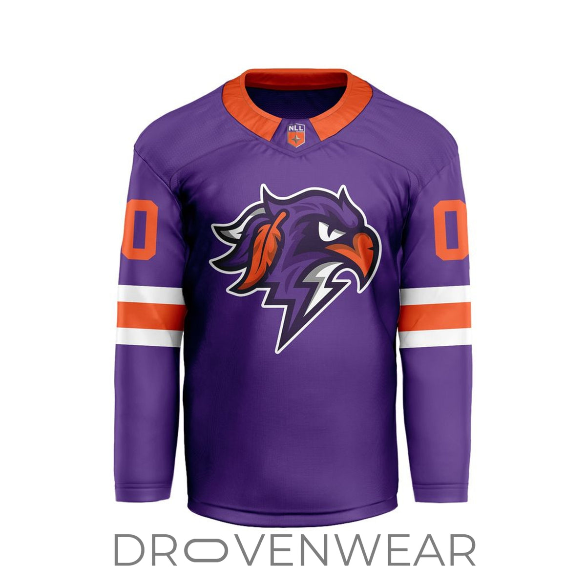 Nll Halifax Thunderbirds Personalized Purple V-shaped Hockey Jersey Design