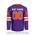 Nll Halifax Thunderbirds Personalized Purple V-shaped Hockey Jersey Design