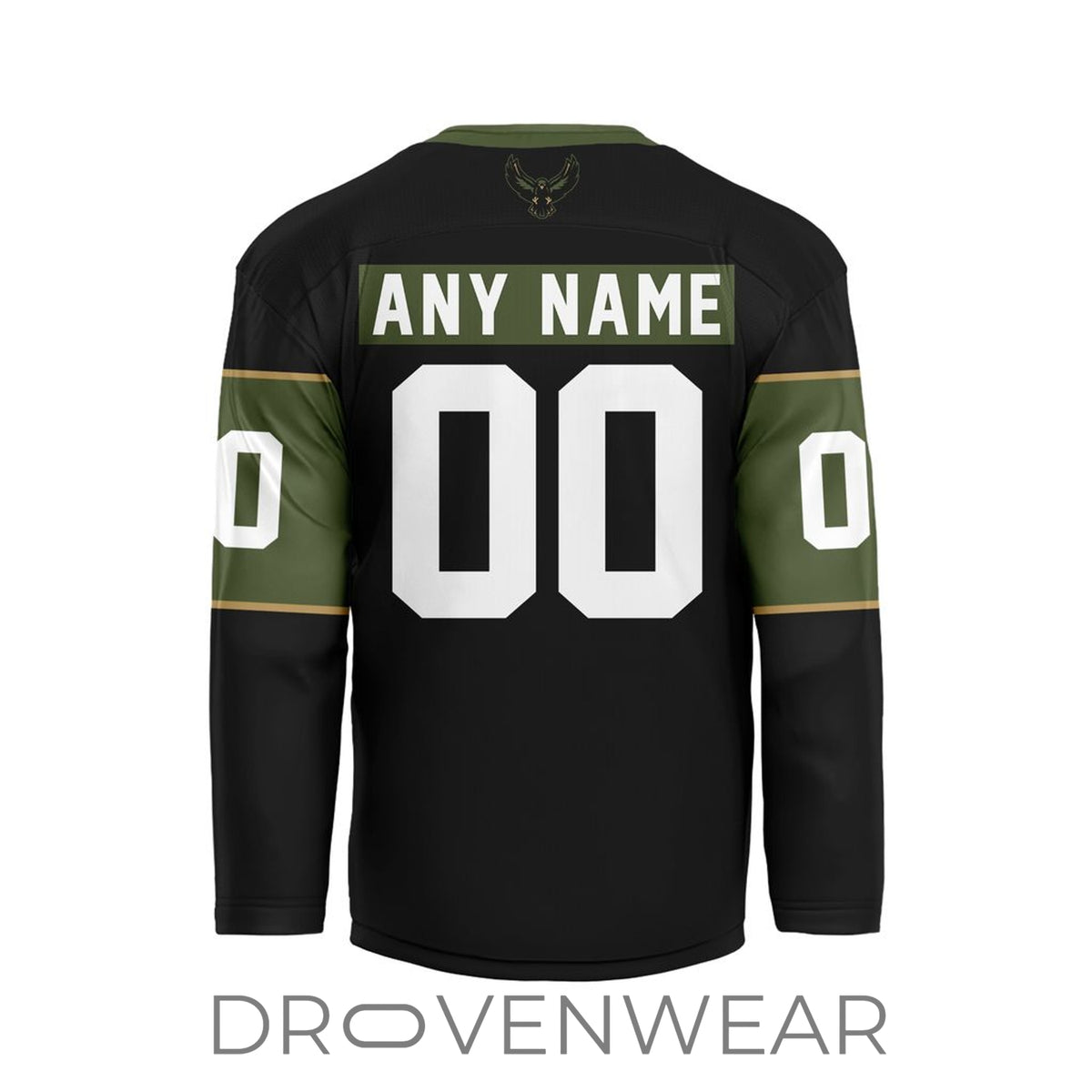Nll Rochester Knighthawks Personalized Black V-shaped Hockey Jersey Design