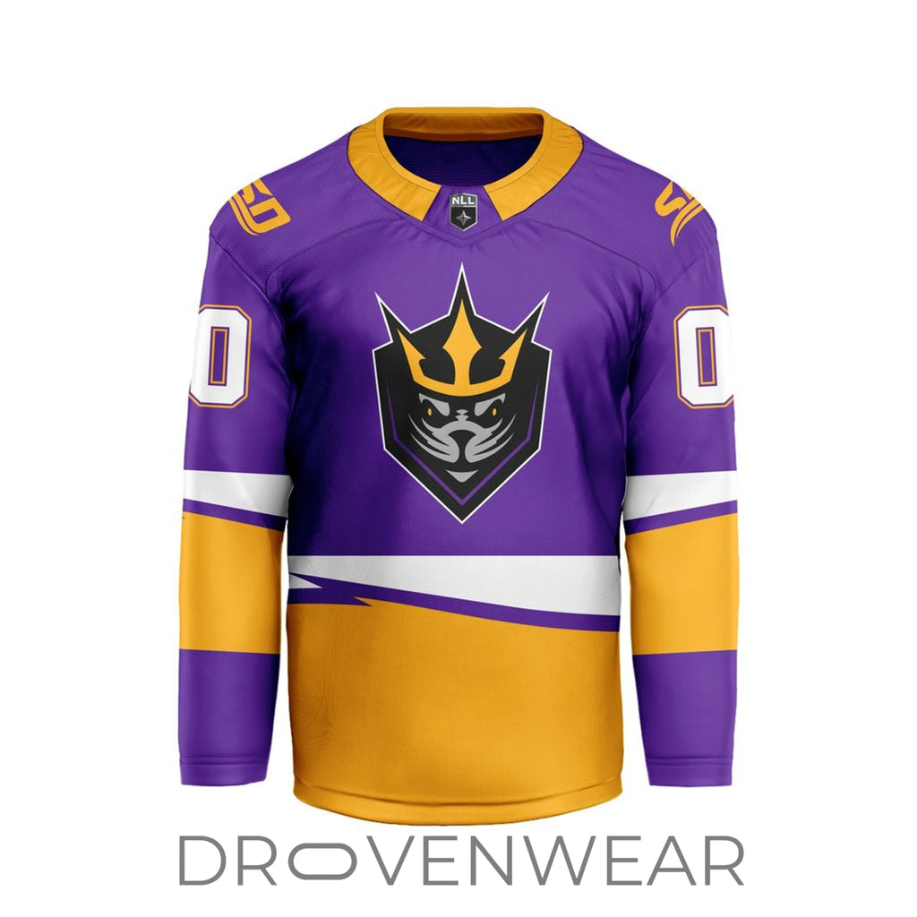 Nll San Diego Seals Personalized Purple V-shaped Hockey Jersey Design
