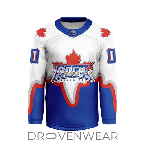Nll Toronto Rock Personalized Away V-shaped Hockey Jersey Design
