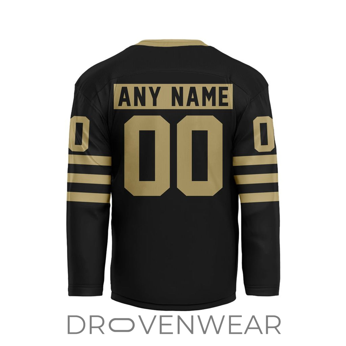 Nll Vancouver Warriors Personalized Black V-shaped Hockey Jersey Design