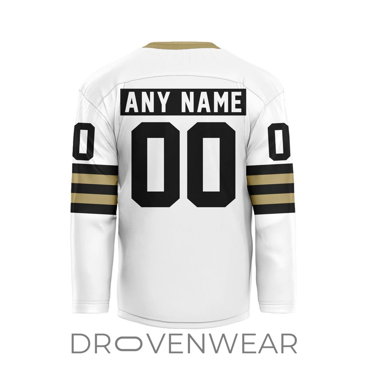 Nll Vancouver Warriors Personalized White V-shaped Hockey Jersey Design
