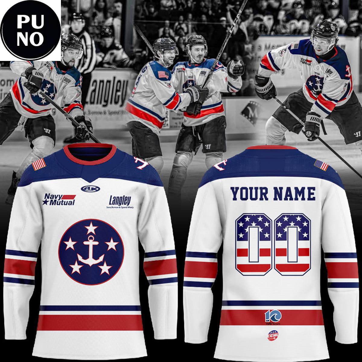 Norfolk Admirals Our Military Appreciation 2026 Personalized Hockey Jersey