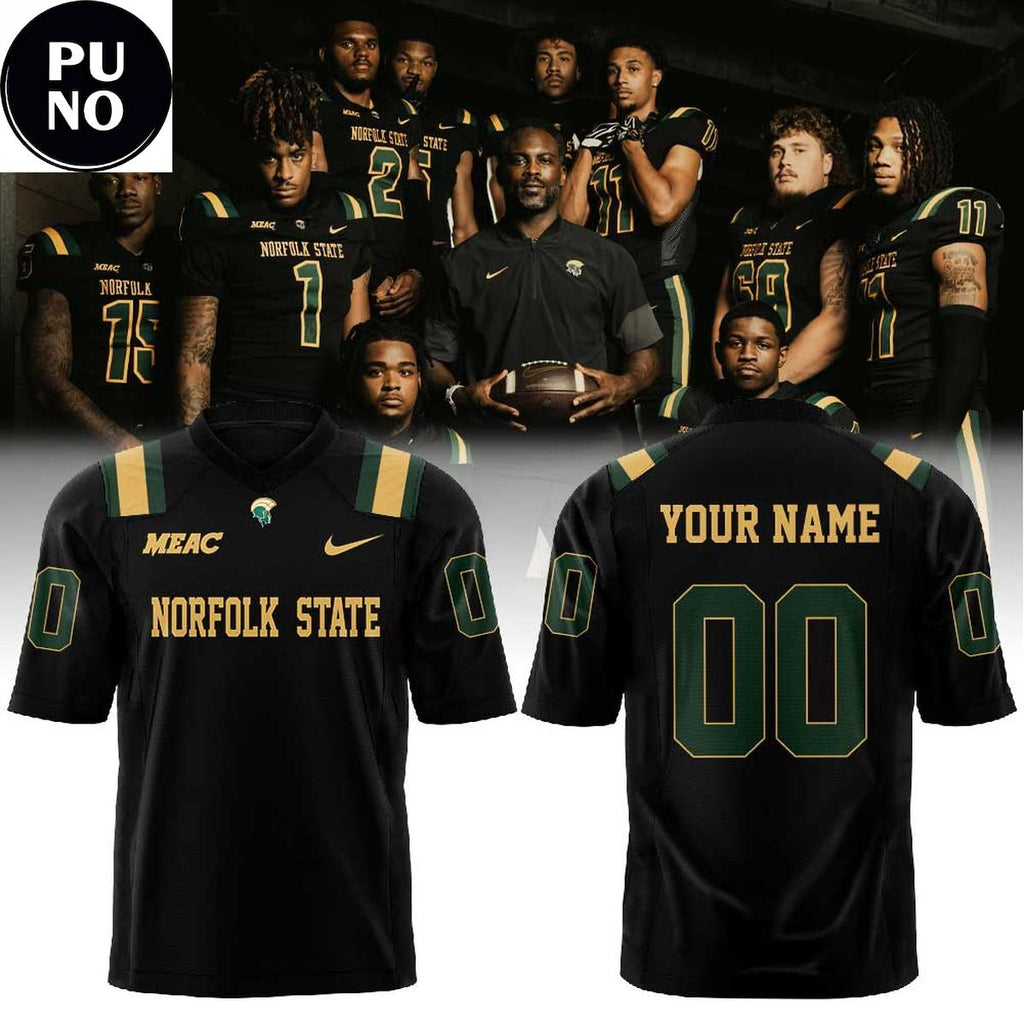Norfolk State Spartans Dark Mode Season 2026 Personalized Football Jersey