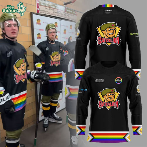 North Bay Battalion Inclusion Night With Our Brand New DEI Warm-Up Sweaters 2026 Hockey Jersey Custom Name, Number