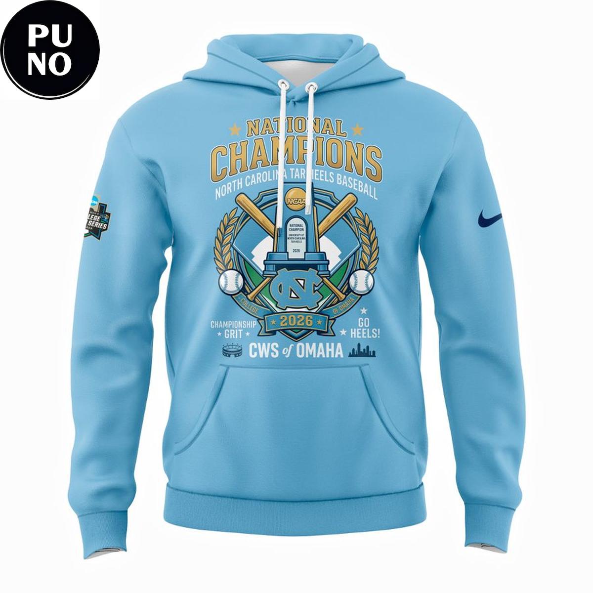 North Carolina Tar Heels 2026 College World Series Champions Mascot Hoodie T-Shirt