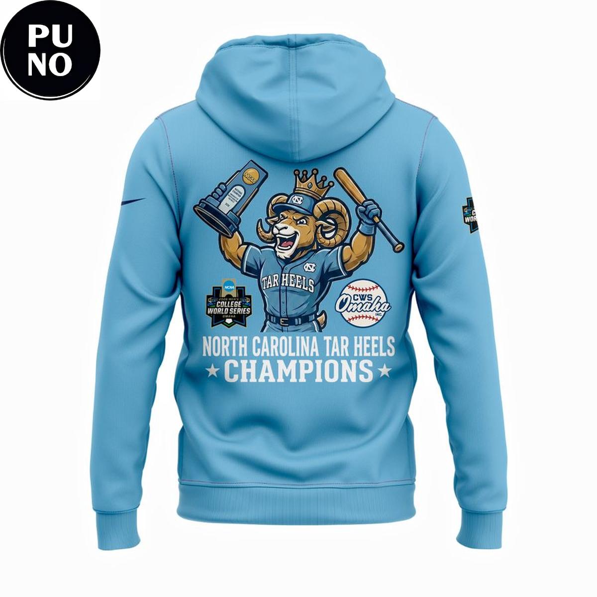 North Carolina Tar Heels 2026 College World Series Champions Mascot Hoodie T-Shirt