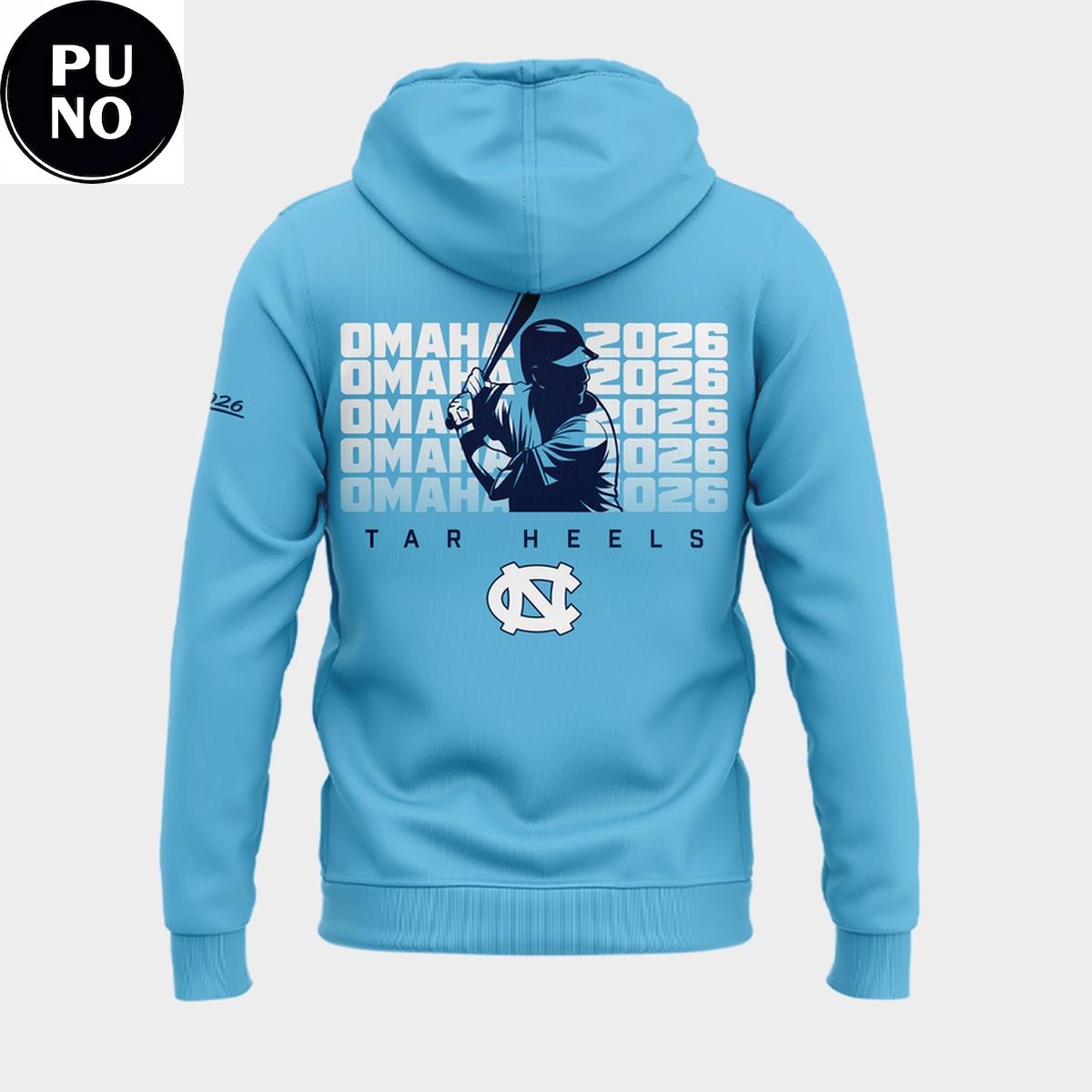 North Carolina Tar Heels x EvoShield 2026 Baseball College World Series Omaha Hoodie T-Shirt