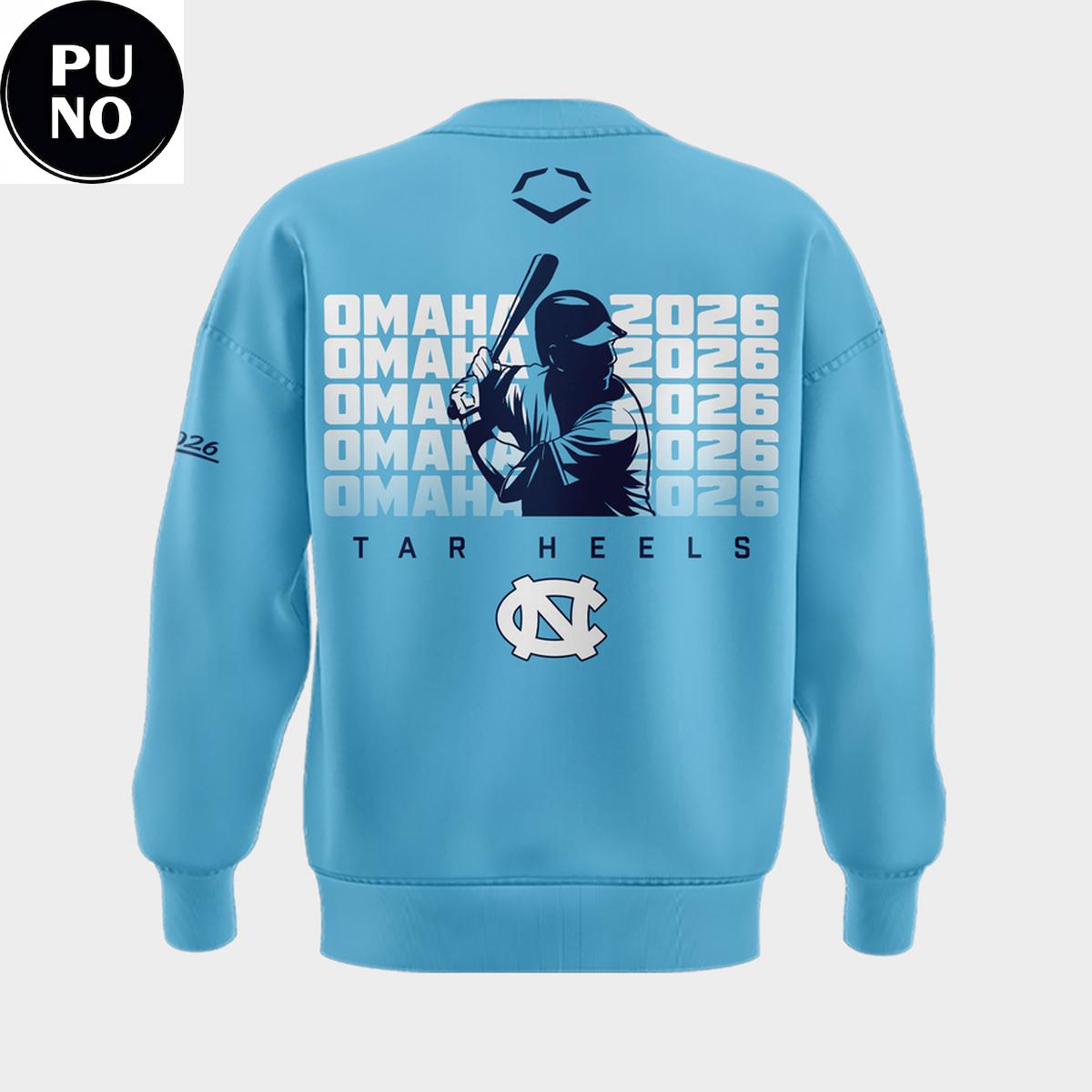 North Carolina Tar Heels x EvoShield 2026 Baseball College World Series Omaha Hoodie T-Shirt