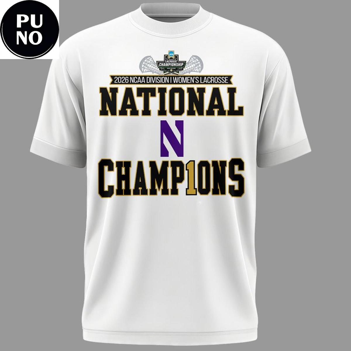 Northwestern Wildcats 2026 NCAA Women’s Lacrosse National Champions T-shirt
