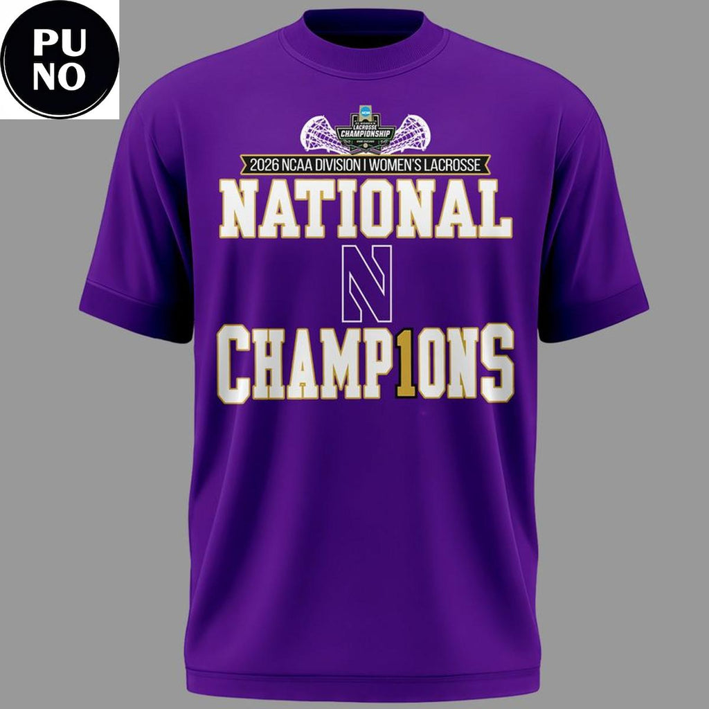 Northwestern Wildcats 2026 NCAA Women’s Lacrosse National Champions T-shirt