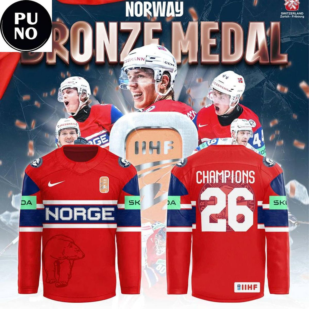 Norway National Team IIHF 2026 World Champions Hockey Jersey