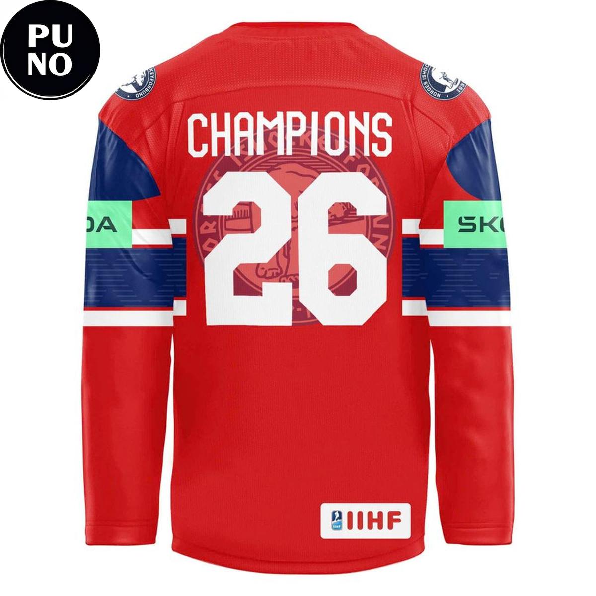Norway National Team IIHF 2026 World Champions Hockey Jersey