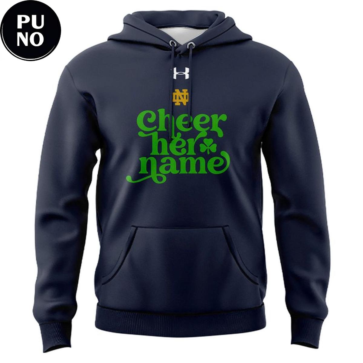 Notre Dame Basketball Celebrate 50 Years Of Women’s Varsity Athletics 2026 Cheer Her Name Hoodie