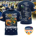 Notre Dame Fighting Irish 2025 Orange Bowl Champions Mascot 3D T Shirt