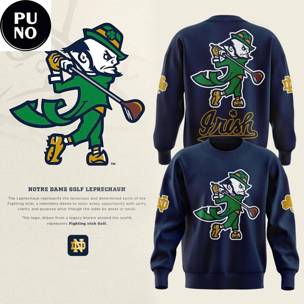 Notre Dame Fighting Irish 2026 Men’s Golf Leprechaun Hoodie T-Shirt
