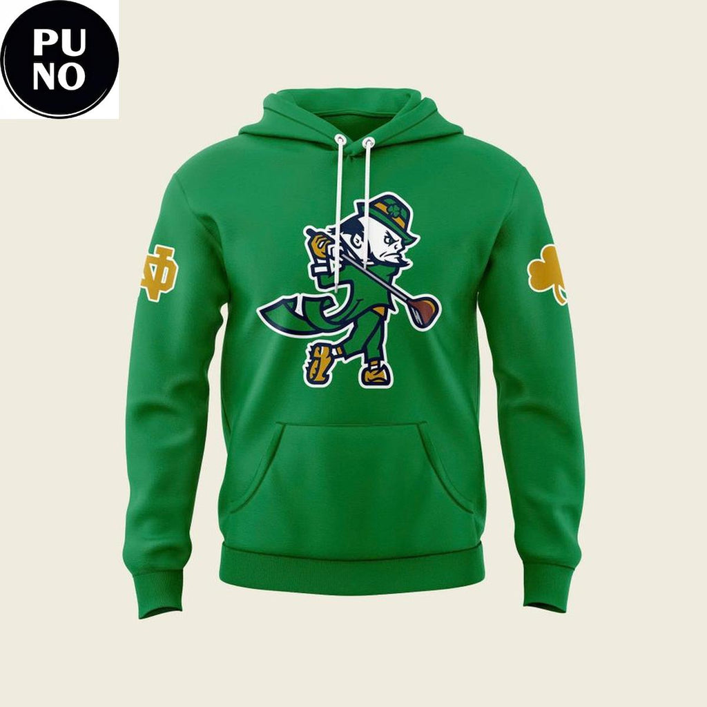 Notre Dame Fighting Irish 2026 Men’s Golf Leprechaun Hoodie T-Shirt