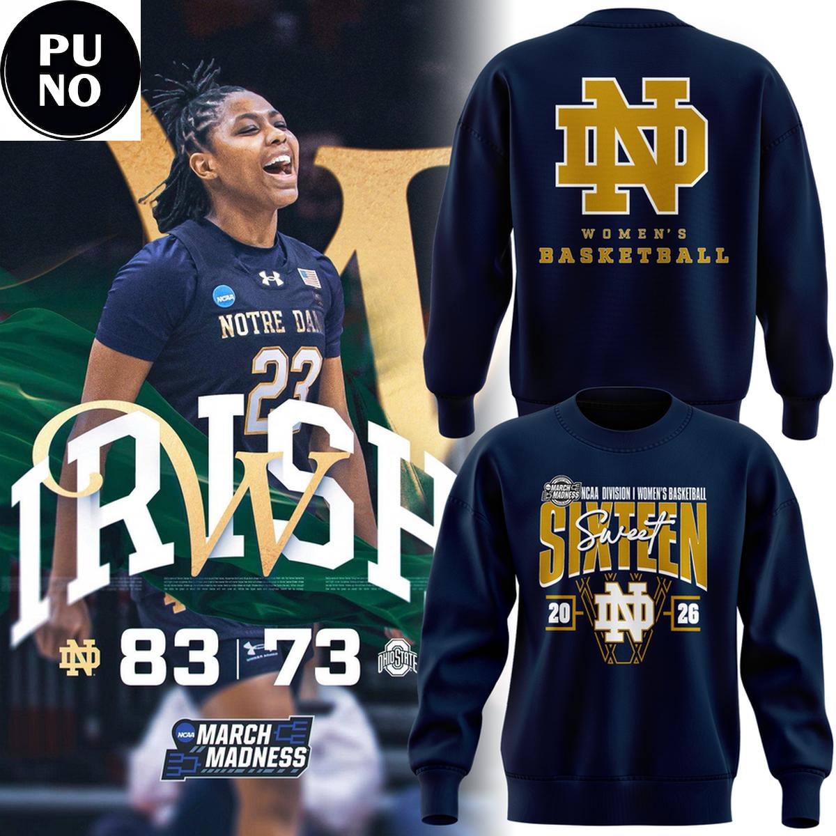 Notre Dame Fighting Irish 2026 NCAA Women’s Basketball Tournament March Madness Hoodie Shirt