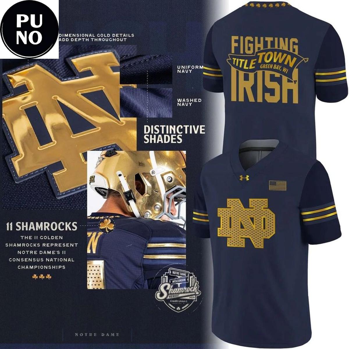 Notre Dame Fighting Irish 2026 Shamrock Series Replica Football Jersey