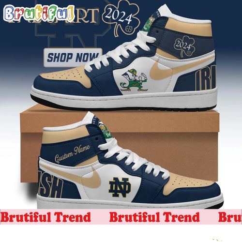 Notre Dame Fighting Irish Football Shamrock Series 2024 Air Jordan 1 Hightop Shoes