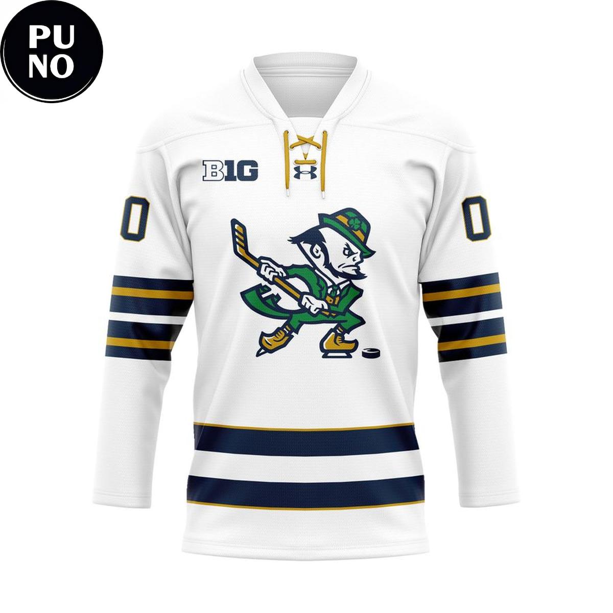 Notre Dame Fighting Irish Leprechaun Personalized Hockey Jersey