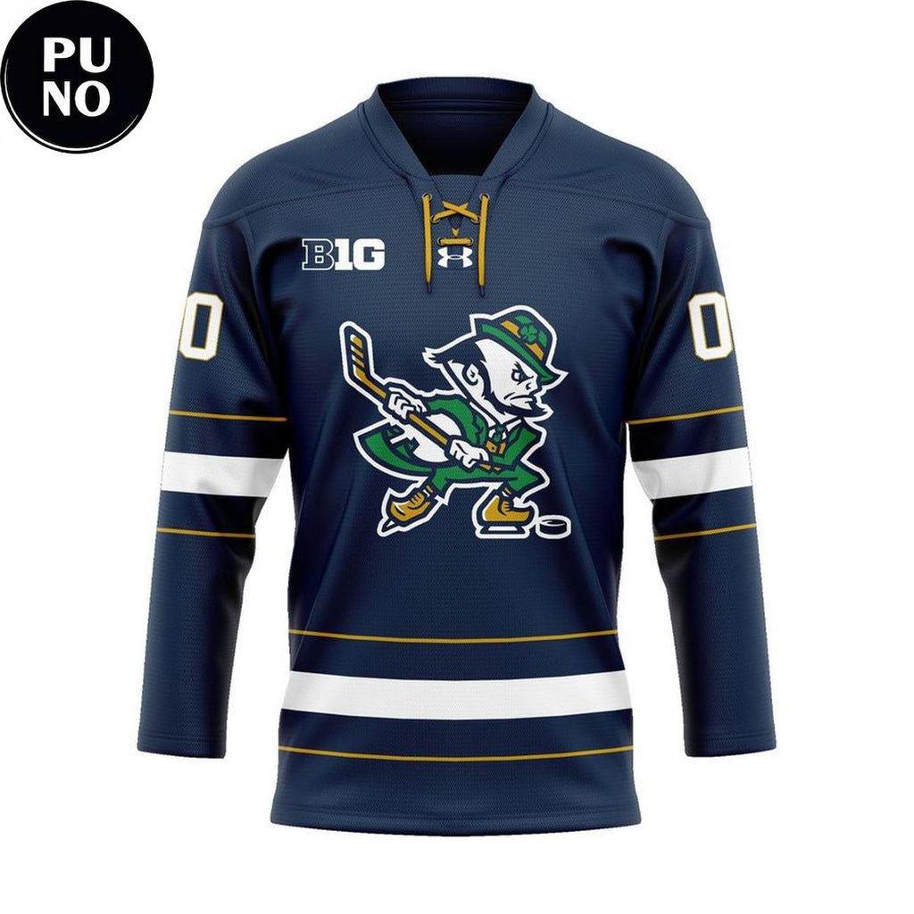 Notre Dame Fighting Irish Leprechaun Personalized Hockey Jersey