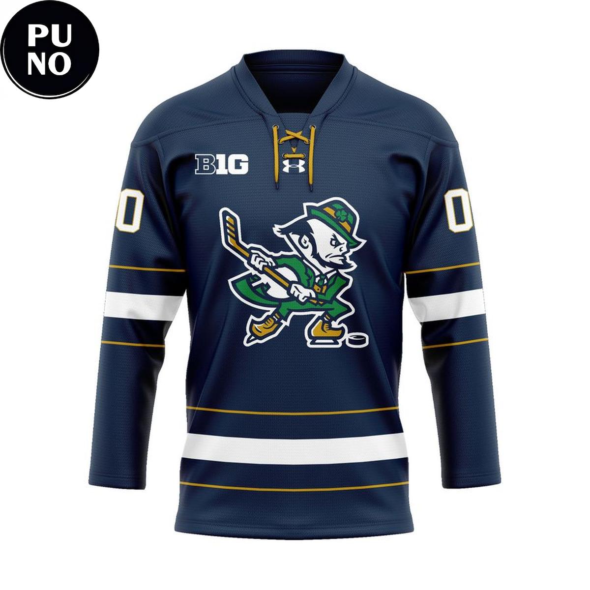Notre Dame Fighting Irish Leprechaun Personalized Hockey Jersey