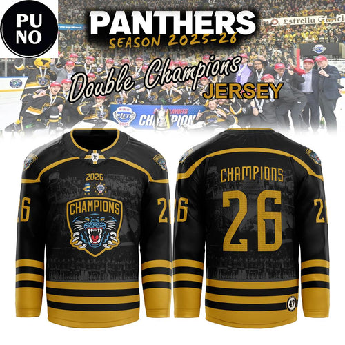 Nottingham Panthers Double Champions 2026 Personalized Hockey Jersey
