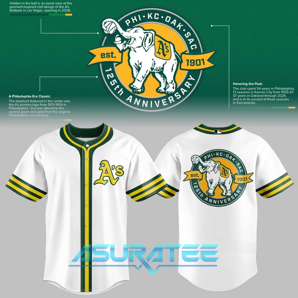 Oakland Athletics 125th Anniversary Limited Edition White Baseball Jersey