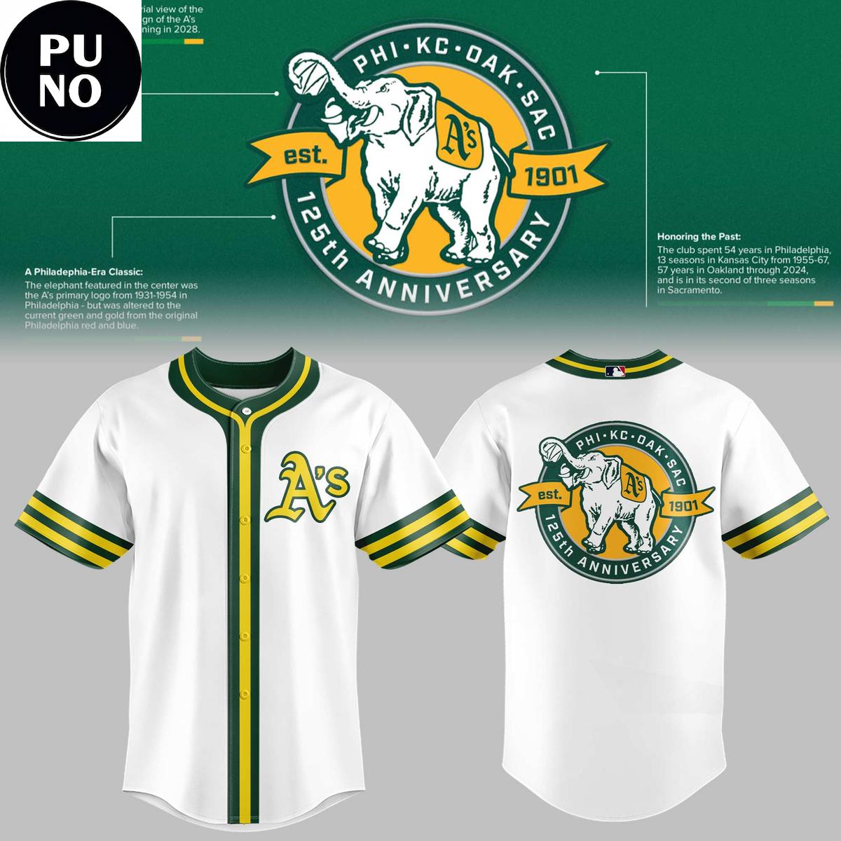 Oakland Athletics 2026 Celebrating Our 125th Anniversary Baseball Jersey