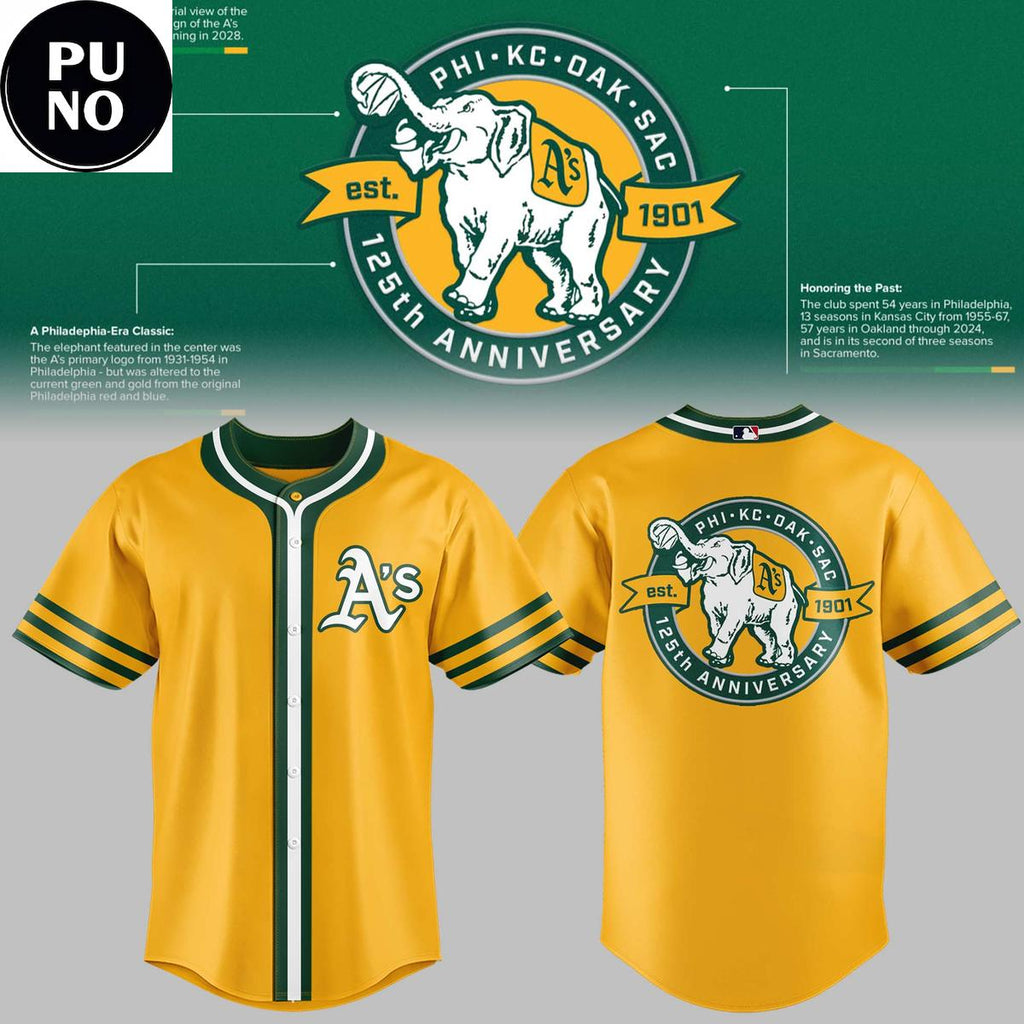 Oakland Athletics 2026 Celebrating Our 125th Anniversary Baseball Jersey