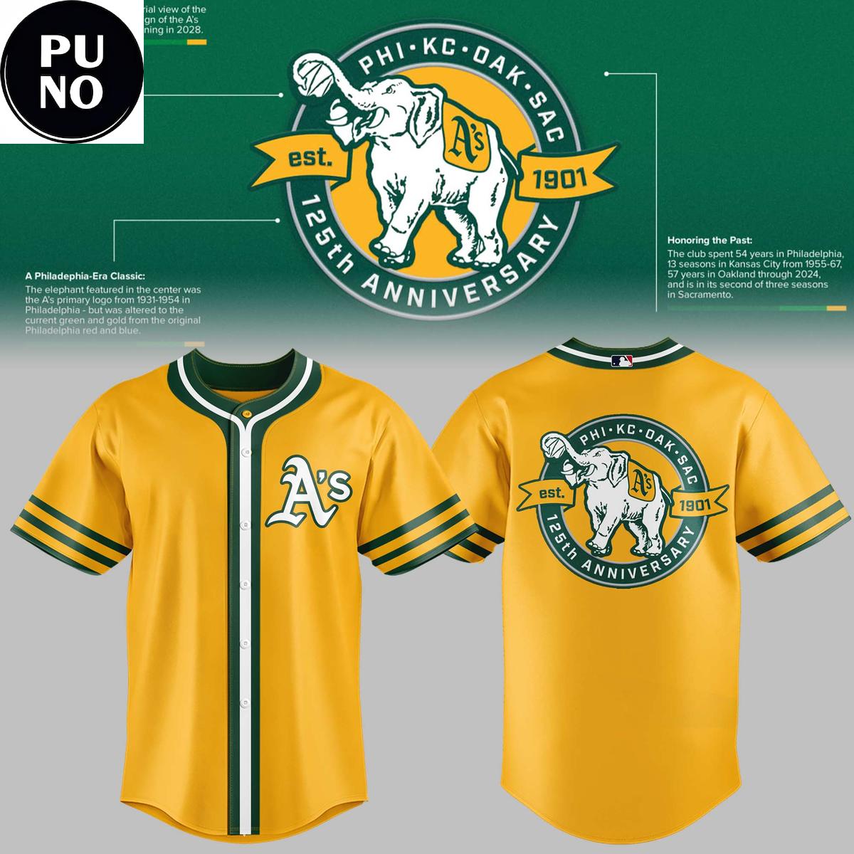 Oakland Athletics 2026 Celebrating Our 125th Anniversary Baseball Jersey
