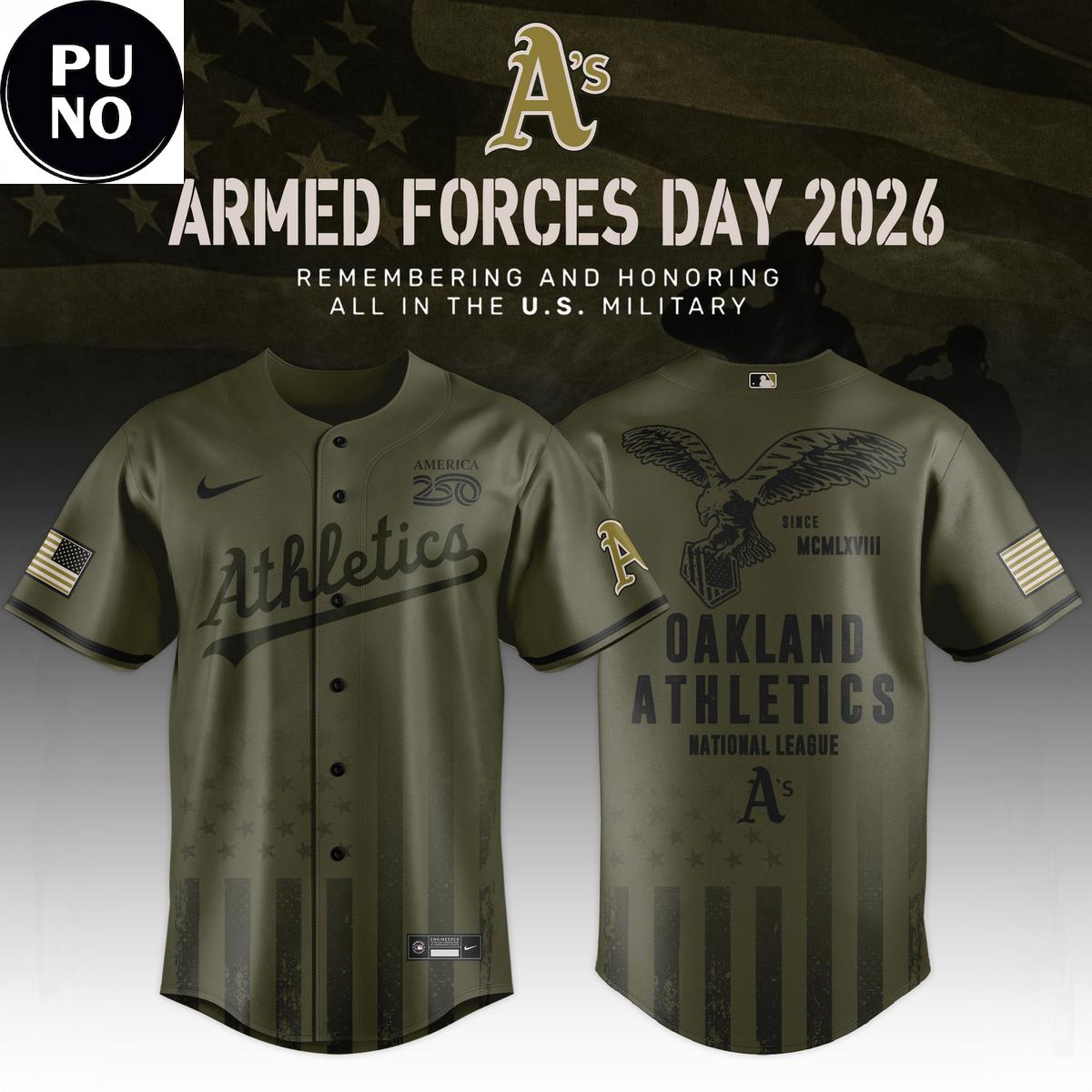 Oakland Athletics Armed Forces Day 2026 Baseball Jersey