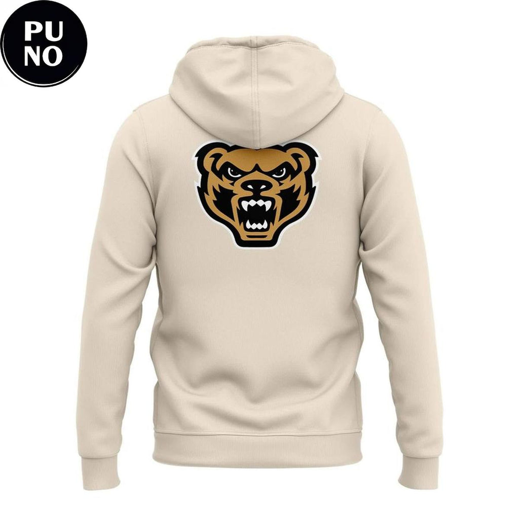 Oakland Golden Grizzlies Retro Mascot 2026 Beige Hoodie T-Shirt