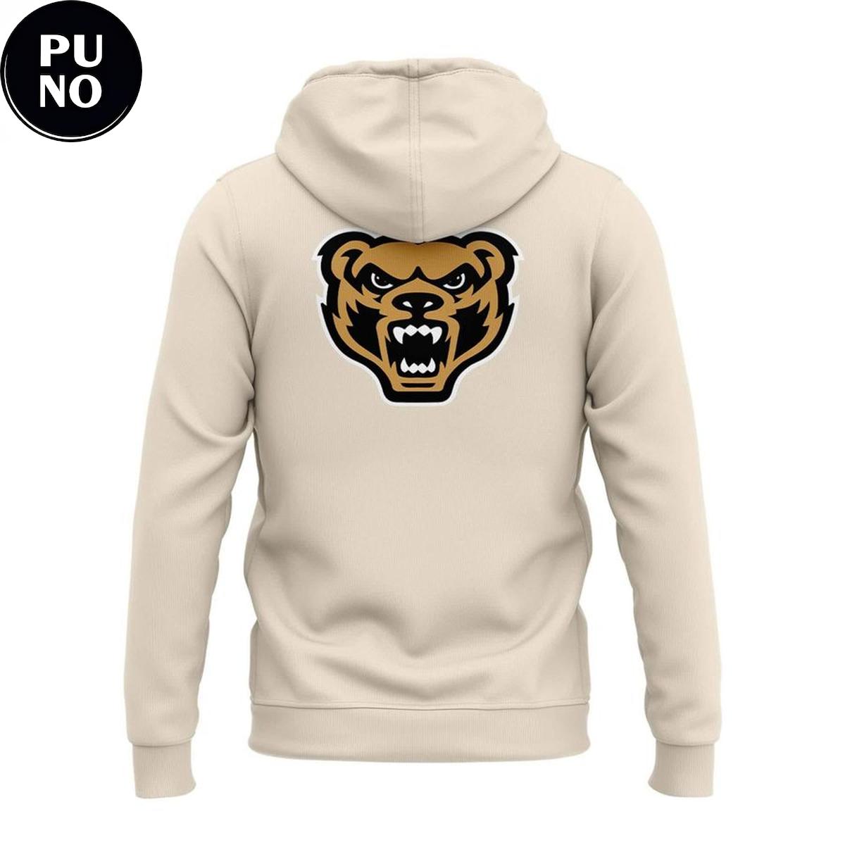 Oakland Golden Grizzlies Retro Mascot 2026 Beige Hoodie T-Shirt