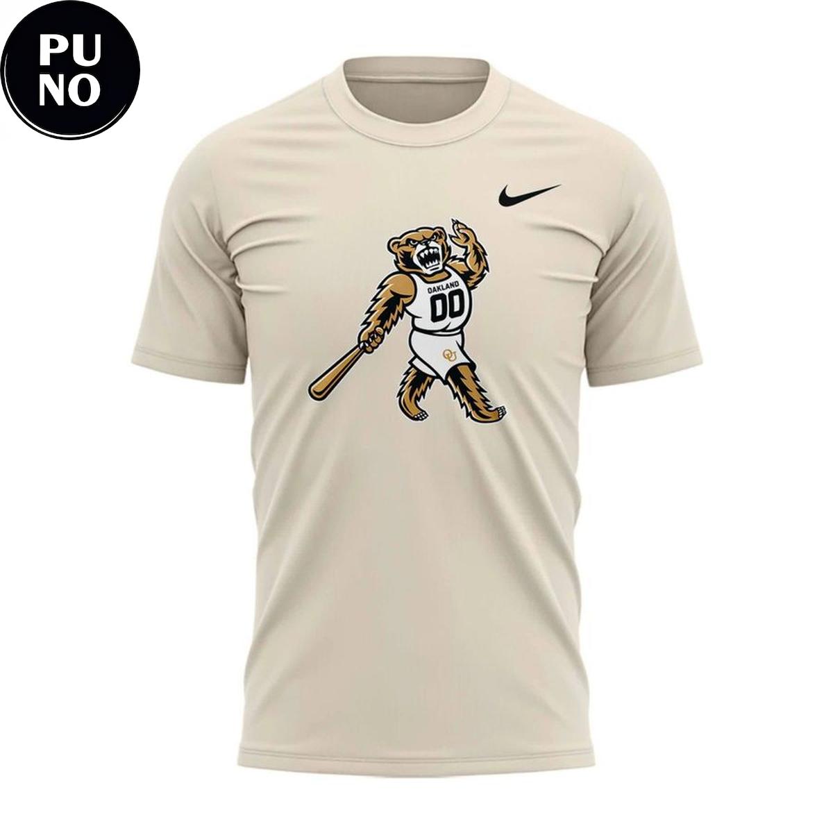 Oakland Golden Grizzlies Retro Mascot 2026 Beige Hoodie T-Shirt